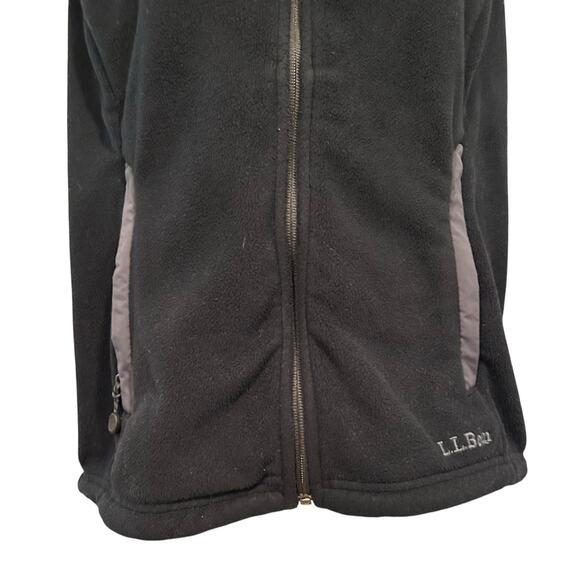 LL Bean Vest Mens Medium Black Fleece Polartec Windbloc Full Zip Outdoor 248583 - Picture 9 of 15